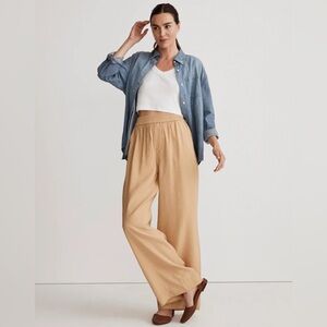 Madewell Carley wide leg pull on trouser pant in soft drape modal fabric size XS